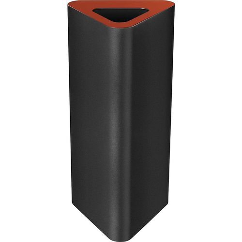 Wertstoffsammler Pure, dreieckig, Volumen 60 l, schwarz / rot kaiserkraft