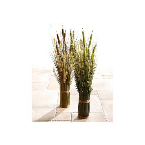 Kunstpflanze I.GE.A. "Grasarrangement", braun, B:24cm H:80cm T:24cm Ø:24cm, Kunststoff, Kunstpflanzen, Kunstpflanze