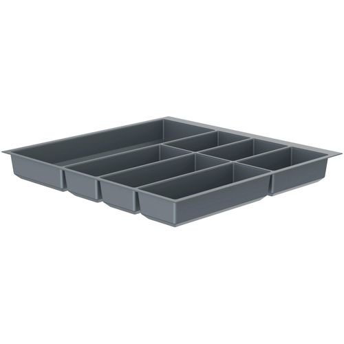 Besteckeinsatz SCHÜTTE "Move", grau, B:49,2cm H:2,5cm T:47,3cm, Kunststoff, Schubladeneinsätze, Besteckeinsatz, 492 x 473 mm, für Korpusbreite 60 cm, Silber