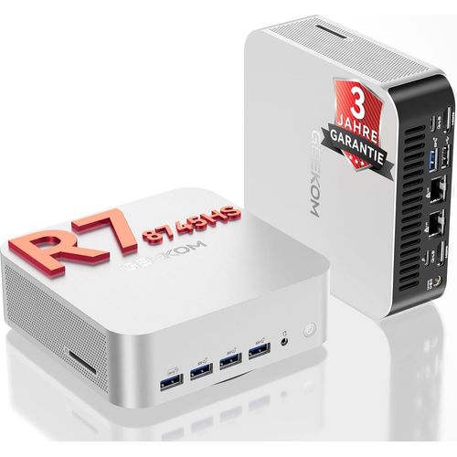 GEEKOM Mini PC A8 Max mit AMD Ryzen 7 8745HS, 2,5Gbps Dualer LAN Port, DDR5 RAM + 1TB M.2 NVMe SSD, Mini Computer W-11 Pro | 8 USB | 8K