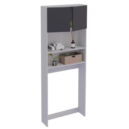 VCM Waschmaschinenschrank Praktischer Überbauschrank mit viel Stauraum Maße ca. B. 70 x H. 182 x T. 21 cm Waschmaschinenregal für Bad und Waschküche Waschmaschinenüberbauschrank- Goralo