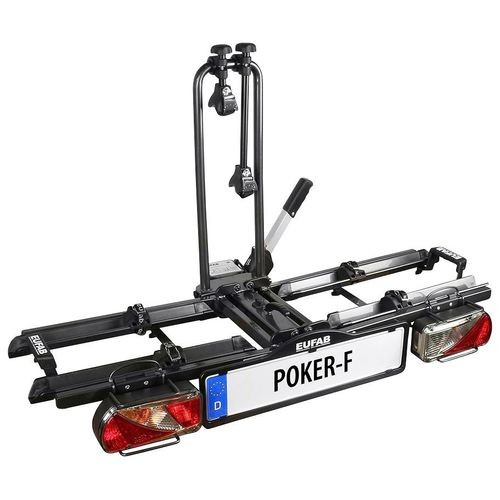 Kupplungsfahrradträger EUFAB "POKER-F", schwarz, B:58cm H:68cm T:142cm, Fahrradträger, Kupplungsfahrradträger