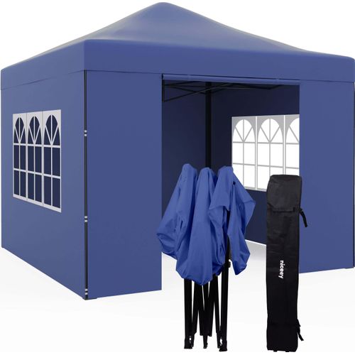 Niceey Gartenpavillon, Partyzelt, 3x3m, Stabil und Wasserdicht, Faltpavillon für Winterfest für Party, Einfache Montage, Faltpavillon, Camping Zelt, Pop Up Pavillon, Blau