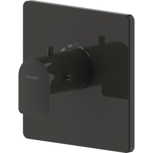 Bravat Milano Fertigset Brausethermostat 3564089 Unterputz, Thermostat, schwarz matt