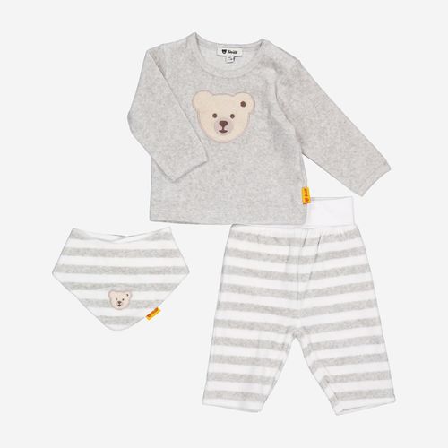 3-teiliges graues Kleidungsset mit Halstuch