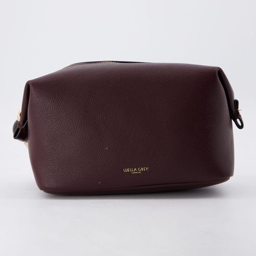 Dunkelviolette Kosmetiktasche mit Logo