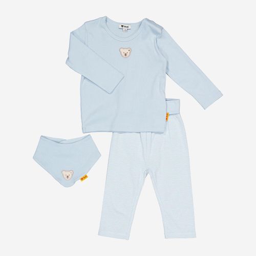 3-teiliges blaues Kleidungsset mit Halstuch