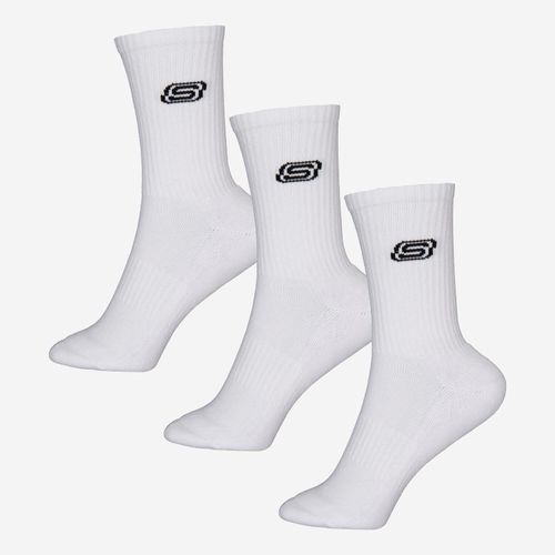 3er-Pack weiße Crew-Socken mit Monogramm