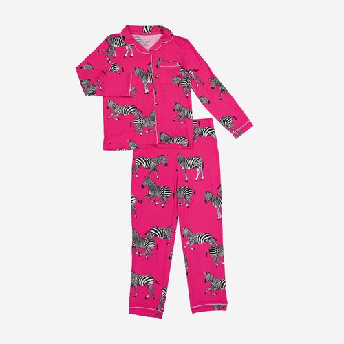Rosafarbenes Pyjama-Set mit Zebramuster