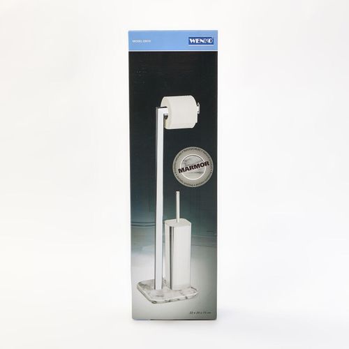 Onyx Stand WC-Garnitur aus Edelstahl und Marmor 73x22cm