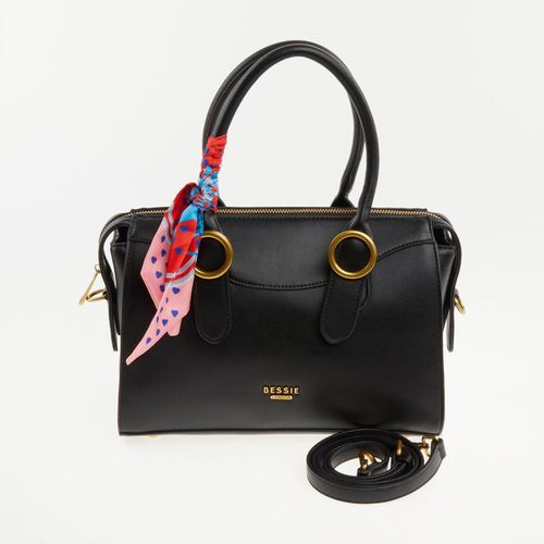 Schwarze Handtasche mit Halstuch