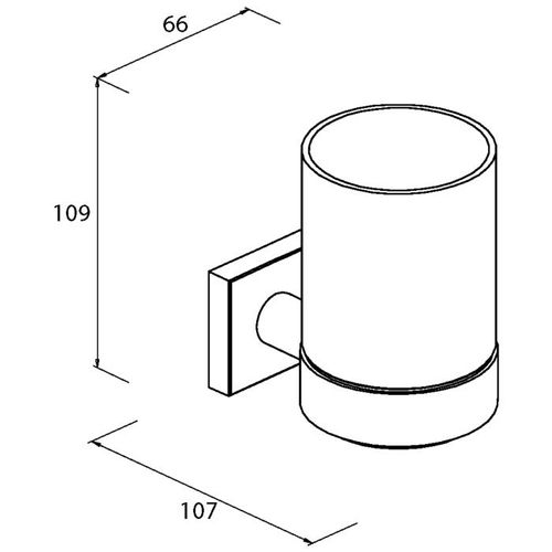 Bravat Quaruna Glashalter 753210 chrom, zum Kleben oder Schrauben