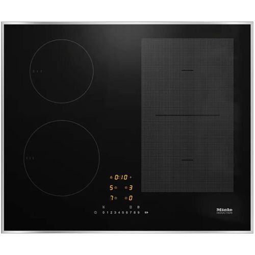 MIELE Induktions-Kochfeld "KM 7466 FR 125 Edition", grau (silberfarben), B:62,6cm H:5,2cm T:52,6cm, Kochfelder, Mit 4 Kochzonen inkl. 1 leistungsstarken PowerFlex-Kochbereich