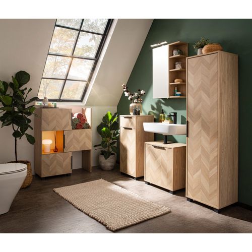 Tchibo - Spiegelschrank »Piazza« - 49,7x16x74,8cm - braun - Holz / Metall / Glas