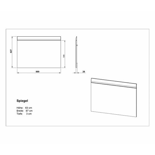 Tchibo - Spiegel »Adana« - 56,5x96,5x4,5cm - weiß - Glas / Holz / Holz