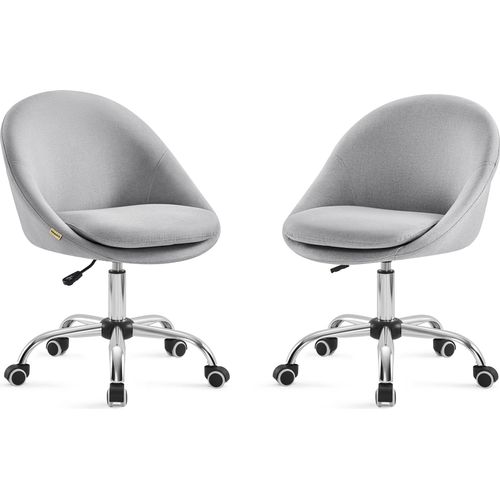 SONGMICS 2Set Homeoffice Stuhl, Drehstuhl, Schreibtischstuhl, Grau
