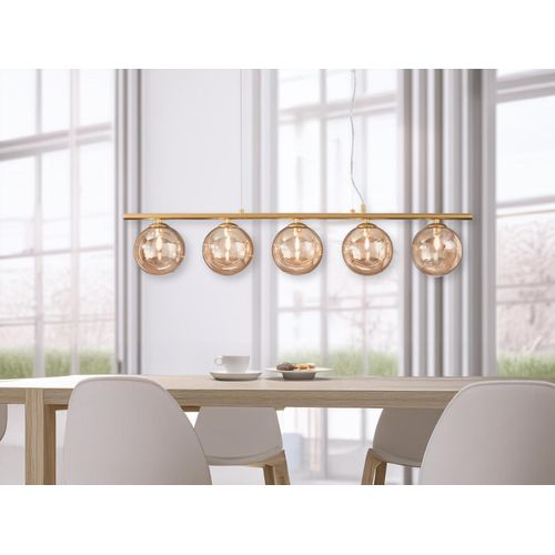 Balken Pendelleuchte Honey Gold 5-flammig