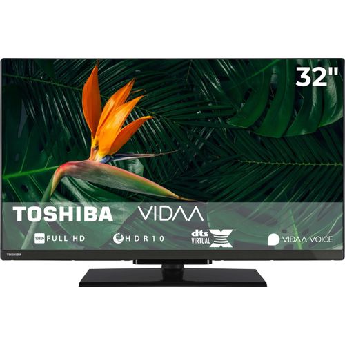 Toshiba Fernseher 32 Zoll Smart TV VIDAA Full HD Fernseher HDR Smart TV mit Triple-Tuner, LED TV