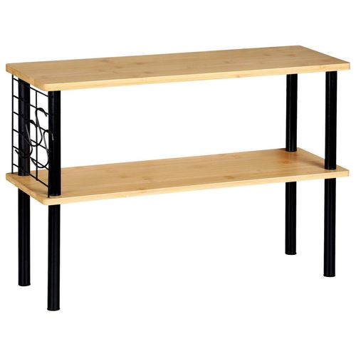 Kesper Küchenregal , Schwarz, Hellbraun , Metall, Naturmaterialien , 55x38x20 cm , FSC , Küchen, Küchenmöbel, Küchenregale