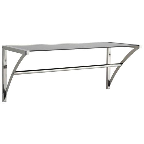 Wandgarderobe, Schwarz, Edelstahl, Metall, Glas, 70x30x30 cm, Kleiderstange, Garderobe, Garderobenleisten & Garderobenhaken