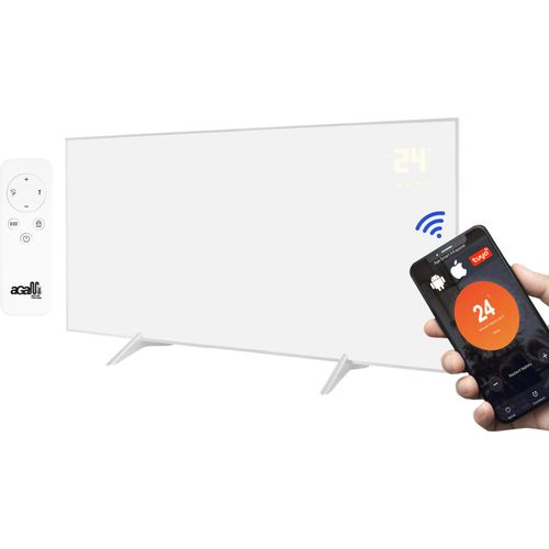 Aga Infrarotheizung 770 W 120x60 cm Weiß mit Rahmen, Infrarotheizung Mit Thermostat Infrarotheizkörper Elektroheizung Infrarot Heizung Wandheizung, App kompatibel, IP-X3