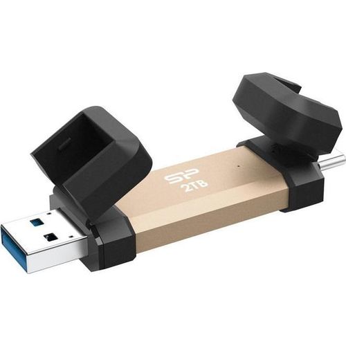 DS72 Flash-Laufwerk 2TB, USB 3.2 Gen 2, USB-A & USB-C, 1050 MB/s Lesegeschwindigkeit, gold
