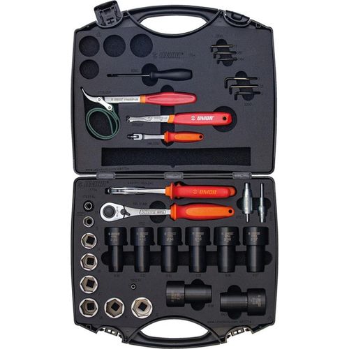 Unior 1704-US Set für Reparaturen von Federung, red