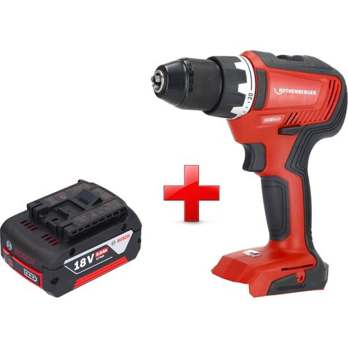 Rothenberger RO DD55 Akku Bohrschrauber 18 V 55 Nm Brushless AMPShare + 1x Akku 5,0 Ah - ohne Ladegerät