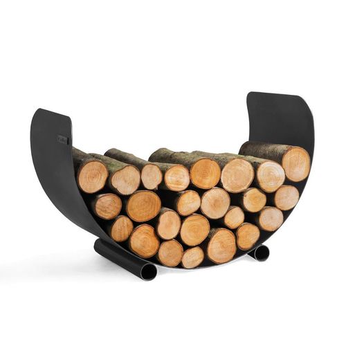 Ambia Garden Kaminholzregal, Schwarz, Metall, 70x45 cm, Kleinmöbel, Kamine & Zubehör, Holzkörbe & Zubehör