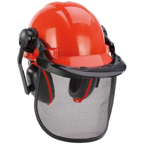 Forsthelm EINHELL "BG-SH 1", rot, Helme, mit erstellbarem Gehörschutz