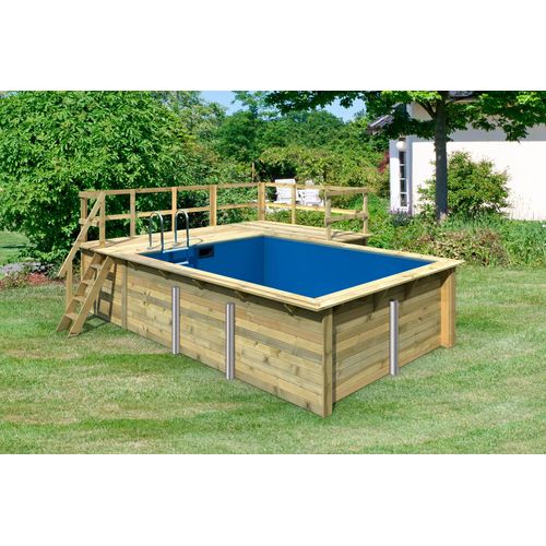 Rechteckpool KARIBU "Roma B", kdi, B:582cm H:124cm L:483cm, Schwimmbecken, BxLxH: 582x483x124cm, mit Sonnenterrasse