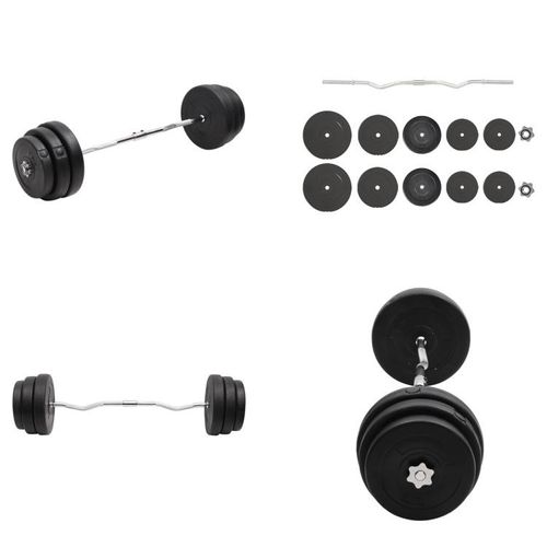 vidaXL Curlstange mit Gewichten 90 kg - Langhantel Mit Gewicht - Langhantel Mit Gewichten - Langhantel Set - Fitness Trainingsgerät