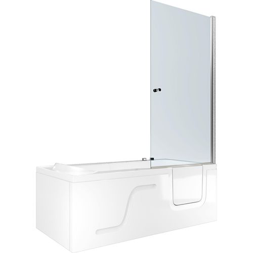 Seniorendusche Kombi Duschkabine Whirlpool Seniorenwanne mit Tür S17D-WP-L-EC 150x75x194 cm