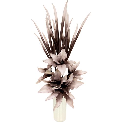 Kunstblume I.GE.A. "Soft-Blumenarrangement", braun (braun, weiß), B:50cm H:90cm, Kunststoff, Kunstpflanzen, Keramikvase