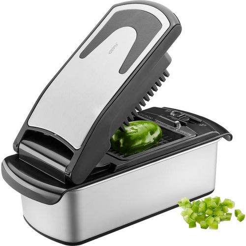 Gefu Allesschneider Treppo 2.0, Schwarz, Silber, Metall, Kunststoff, 11.5x11x27 cm, Kochen, Küchenhelfer, Sonstige Küchenhelfer