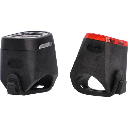 Fahrradbeleuchtung FISCHER FAHRRAD "Akku Beleuchtungsset SQUARE 40/20 Lux", schwarz, Fahrradlampen