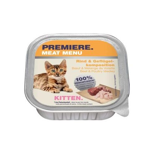PREMIERE Meat Menu Nassfutter Kitten Rind und Geflügelkomposition 32x100 g