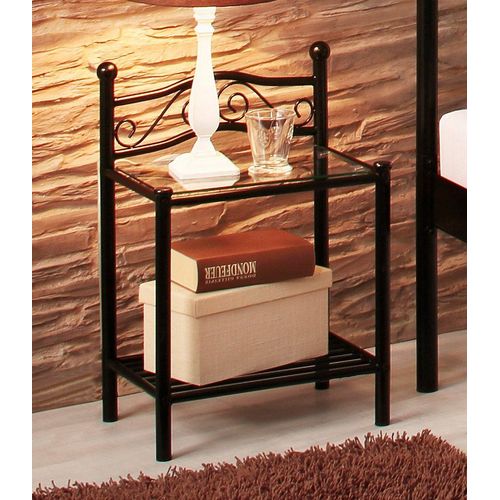 Nachtkonsole HOME AFFAIRE, schwarz, B:43cm H:63cm T:31cm, Sideboards, Nachtkonsole