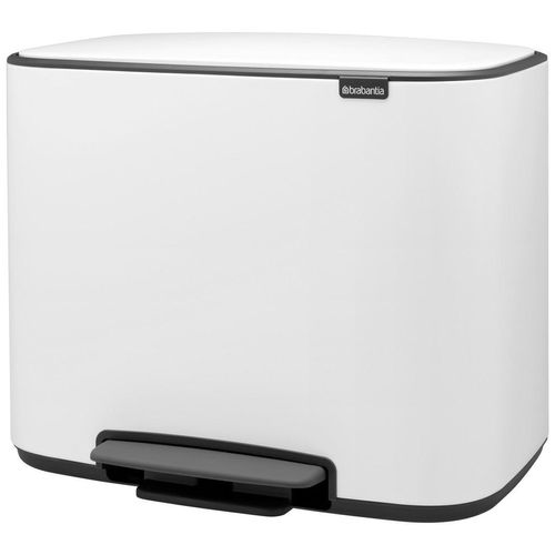 Brabantia Abfalleimer BO Treteimer, Weiß, Kunststoff, 11 + 23 L, 44x36.5x54 cm, Küchen, Küchenausstattung, Mülleimer