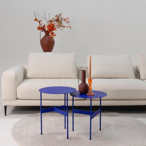 Beistelltisch SPINDER DESIGN "MIRA LOW", blau (ultramarine, ultramarine, ultramarine, ultramarine, ultramarine, ultramarine), B/H/T: 40cm x 45cm x 40cm, Tische, Beistelltisch, Beistelltisch aus Stahl