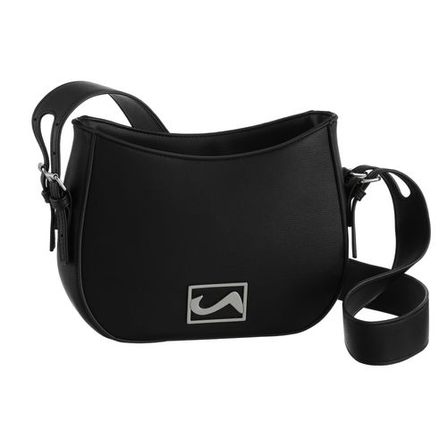 Schultertasche ARA "NADINE", Damen, Gr. B/H/T: 25cm x 21cm x 7cm, schwarz, Lederimitat, Taschen Schultertasche, Saddle-Bag, Schultertasche mit Reißverschluss
