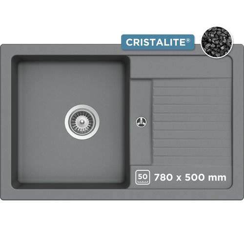 Granitspüle SCHOCK "Lima D-100S", grau (croma), B:78cm H:27,2cm T:50cm, Domogranit, Küchenspülen, Granitspüle, 78/50 cm, Auflagespüle