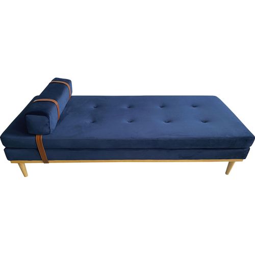 Daybed SALESFEVER "Bett: Entspannung pur", blau (blau, natur, natur), B:75cm H:42cm L:180cm, 100% Polyester, Daybetten, Daybed, Entspannung pur: Tagesliege mit Kopf- und Nackenstütze