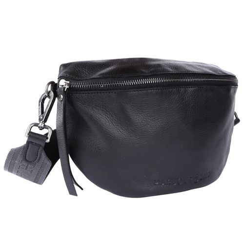 Gürteltasche HARBOUR 2ND "Evi", Damen, Gr. B/H/T: 28cm x 18cm x 10cm, grau (ash), Leder, unifarben, Taschen Gürteltasche, mit geräumigem Hauptfach