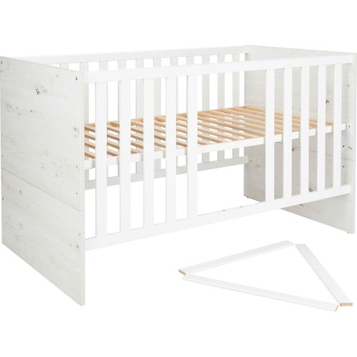 Kinderbett ARTHUR BERNDT "Kinderbett »Lavea« 70 x 140 cm", weiß (weiß, oak, nachbildung, weiß, oak, nachbildung, weiß, oak, nachbildung), B:76cm H:84cm L:143cm, Betten, Kinderbett