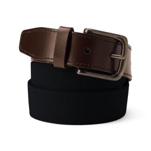 Stretch-Gürtel, Herren,  Schwarz, Gummi/Polyester-Mischung, by Lands' End