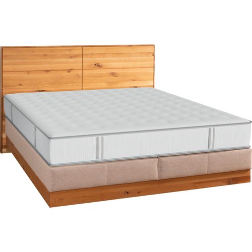Boxspringbett ALINA "Clivia", beige (beige gba 2), B:210cm L:208cm, Struktur GBA (100% Polyester), Komplettbetten, Boxspringbett, in verschiedenen Größen erhältlich