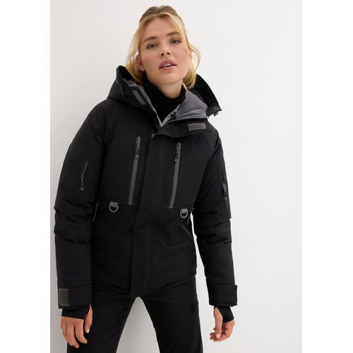 bonprix wasserdichte Ski-Jacke mit Schneefang, schwarz, Gr.50, Wasserdichte Skijacke