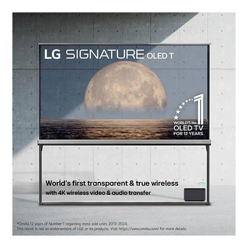 LG Weltweit erster, transparenter ″True Wireless″ OLED TV SIGNATURE OLED T AI 77″ mit kabelloser 4K Video und Audioübertragung OLED77T49LA