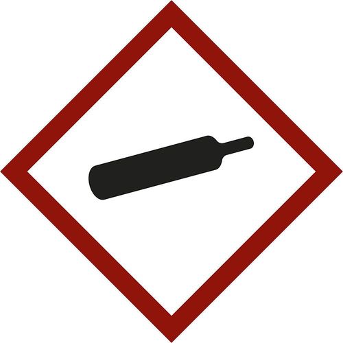 Gefahrstoffkennzeichen, Gasflasche, VE 10 Stk, Folie, 105 x 105 mm kaiserkraft